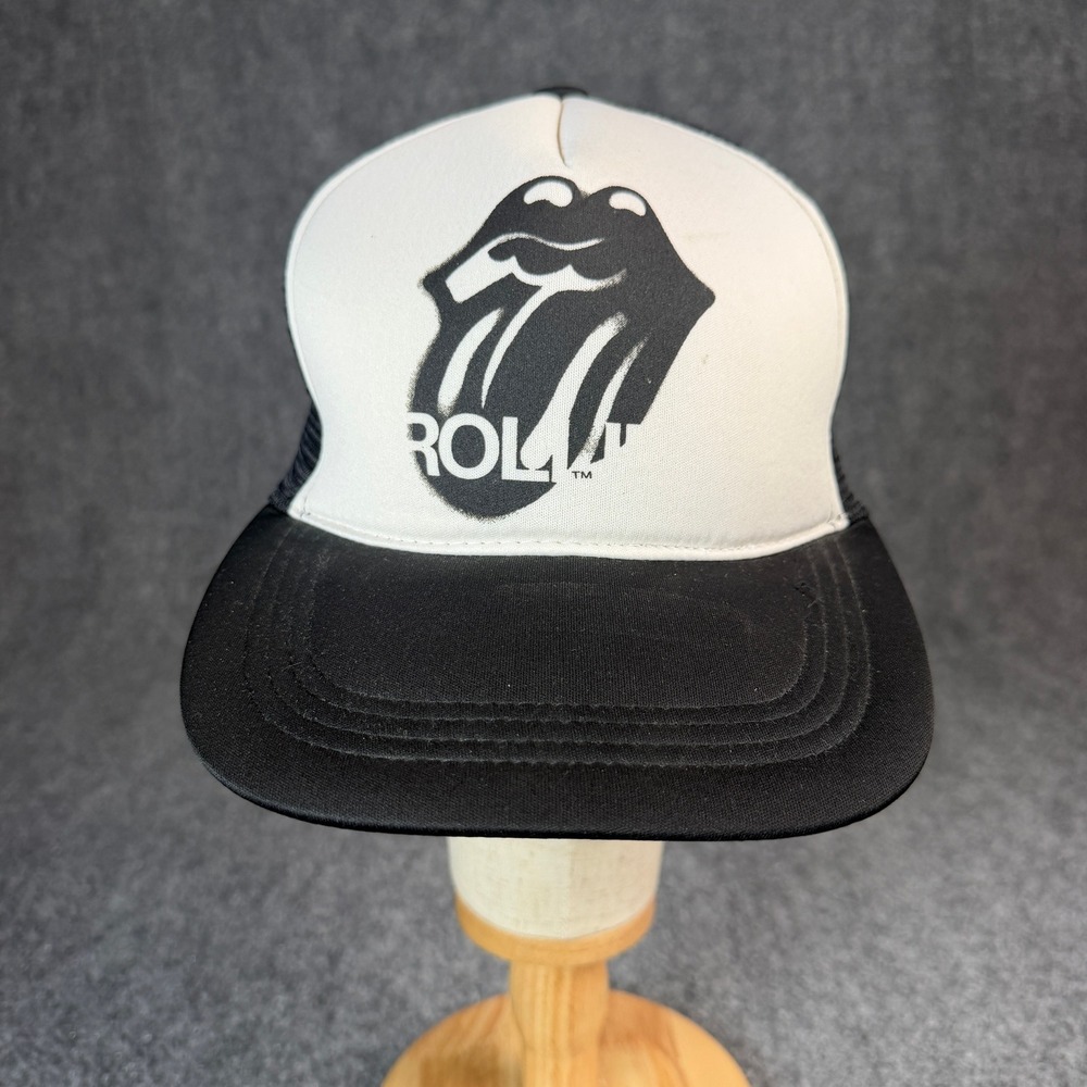 Rolling Stones Primal Engine Trucker Hat Black White Snapback 2006 Rock Band Cap